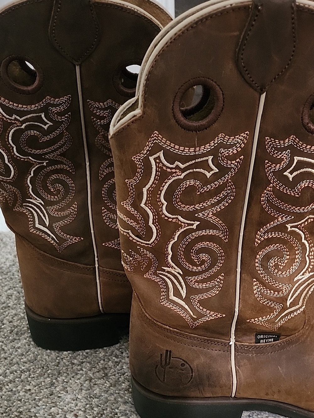 REYME Authentic Leather W/ Embroidered Shaft 9.5